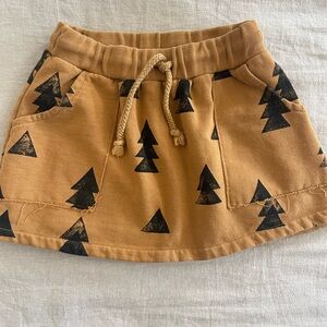 Bobo Choses Tan and Black Tree Print Skirt